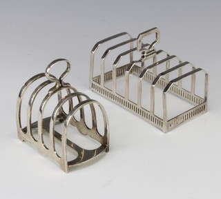 A silver 7 bar toast rack Sheffield 1924, a 5 bar do. 238 grams