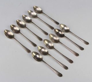 Twelve silver golf teaspoons Sheffield 1932, 33, 35, 162 grams