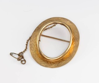 A 9ct yellow gold brooch mount 5 grams 