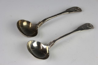 A pair of Victorian Queens pattern sauce ladles, London 1838, 177 grams 