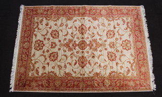 A gold and red ground Belgium cotton Ziegler carpet 230cm x 160cm 