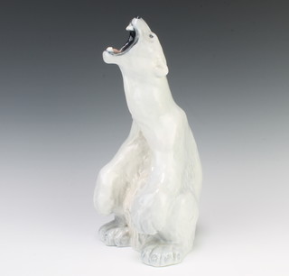 A Danish figure of a seated polar bear with his mouth open 32cm 