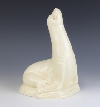 A Beswick cream glazed figure of a seal 383 26cm 