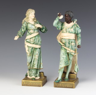 A pair of Austrian Ernst Wahils figures - Othello and Desdemona 25cm 