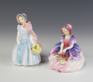 2 Royal Doulton figures - Wendy HN2109 13cm and Monica HN1467 10cm 