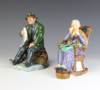 Two Royal Doulton figures - Good Catch HN2258 18cm and a Stitch in Time HN2352 17cm 