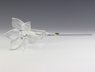 A Waterford Crystal lily 36cm, boxed 