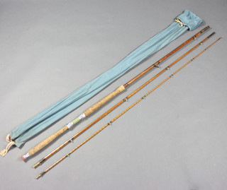 A Robert Dixon 13'6" 3 section split cane fly fishing rod, built in 1974