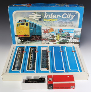 A Jouef locomotive no.8292 boxed together with an Airfix OO scale Intercity train set boxed and as new