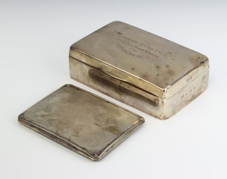 A silver engine turned cigarette case 165 grams together with a ditto cigarette box
