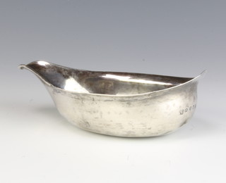 A George III silver Pap boat of plain form with chased armorial London 1796, maker Samuel Godbehere & Edward Wigan, 54 grams