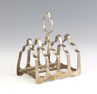 A silver 5 bar toast rack of arched form Sheffield 1917, 8cm, 99 grams