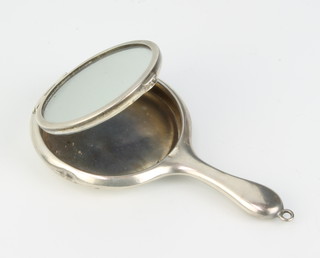 A novelty silver compact hand mirror Birmingham 1915 9cm 