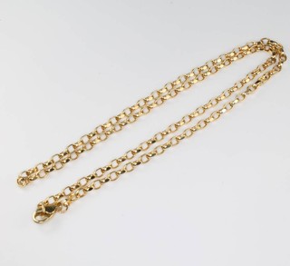 A 9ct yellow gold fancy link necklace 9.2 grams, 46cm 