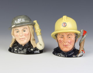 
Two Royal Doulton character jugs - The Fireman D6839 11cm and Auxiliary Fireman D6887 10cm 