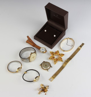 A collection of minor costume jewellery and watches 