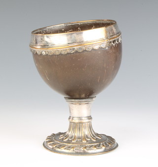 A 19th Century silver plated mounted coconut cup 