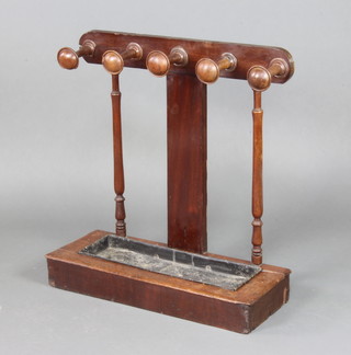 A Victorian mahogany umbrella stand complete with drip tray 72cm h x 68cm w x 26cm d (possibly made up) 