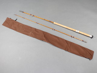 An Edgar Sealey split can live bait 8' pike fishing rod with original bag 