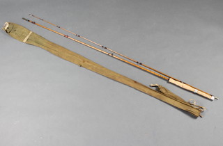 A Hardy Brothers J.JH Triumph 8' split cane fishing rod in original bag 