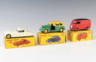 3 Dinky Toys model vehicles - 157 Jaguar XK120 Coupe, 254 Austin Taxi and 260 Royal Mail van, all boxed   