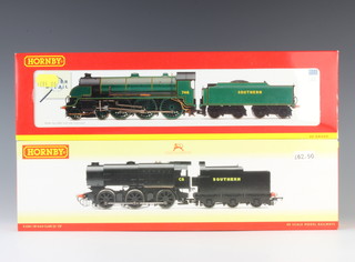 A Hornby OO gauge locomotive and tender R2620 Class N15 locomotive Pendragon together with 1 other R2343 Class Q1 locomotive, boxed 