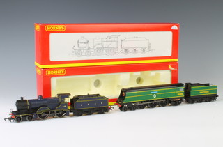 A Hornby OO gauge locomotive and tender R2283 West Country/Battle of Britain Class fighter pilot and 1 other R2217A Class 2P locomotive, boxed