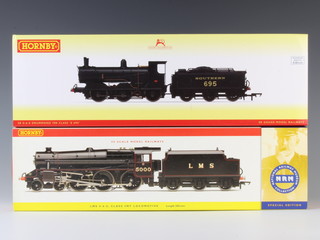 A Hornby OO gauge locomotive and tender R3238 Drummond 700 Class and 1 other R232 Class 5 locomotive and tender, boxed 