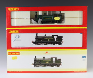 A Hornby OO gauge locomotive R2503 Class M7, 1 other R924 Class M7 locomotive and tender and an R2923 Class 7 locomotive and tender, boxed 
