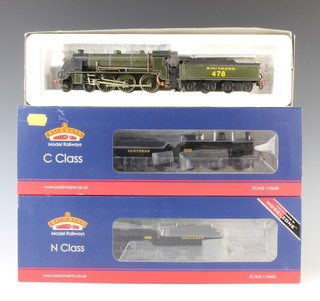 2 Bachmann Branch-Line OO gauge locomotives 34-461 C Class, 32-150 M Class boxed and 1 other part boxed 