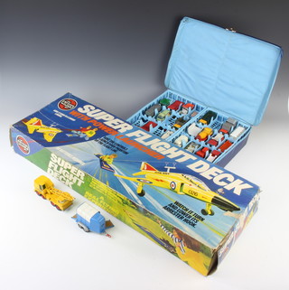 A collection of Matchbox toy cars contained in a Matchbox 41 Collectors case, a Lesney Kingsize model no.K12 and a Corgi horse box, together with an Airfix Super Flight Deck game 