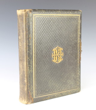 A Victorian leather bound photograph album, the frontice piece labelled Bath Academy of Art Special Collection Reference library 47 photographs 