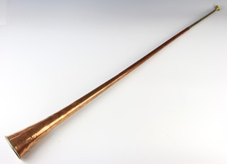 A copper and brass coaching horn 106cm 