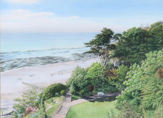 Joan Morgan ARCA, watercolour, signed "Above The Italian Gardens, Eastbourne", labels en verso 27cm x 36cm 