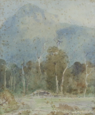 Hubert Jarvis 1920, (1882-1962), watercolour signed, landscape study with building 27cm x 23cm 