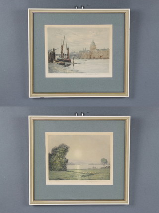 Claude H Rowbotham (1864-1949) aquatints, "Lake of Menteith" and "St Paul's From Southwark" signed in pencil 17cm x 22cm 