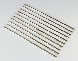 Ten sterling silver chopsticks, 162 grams, 24.5cm 