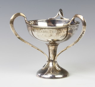 An Art Nouveau silver 3 handled cup London 1905 maker Horace Woodward & Co Ltd 12cm 228 grams