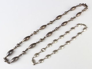 Two Continental silver necklaces, 107 grams