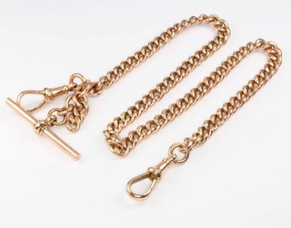 A 9ct yellow gold Albert with 2 clasps, 48 grams 