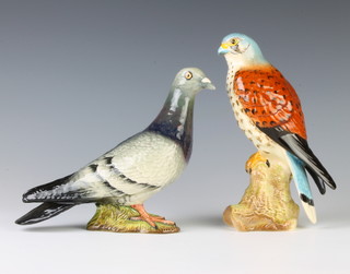 A Beswick figure of a falcon 2316 17cm, a ditto of a pigeon 1383 15cm 