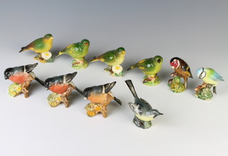 A Beswick figure of a Greenfinch 2105 7cm and 9 other Beswick birds 