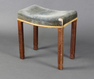 A George VI 1937 limed oak Coronation stool, the base  marked 37 177 with Royal Cypher Coronation 47cm h x 47cm w x 30cm d 
