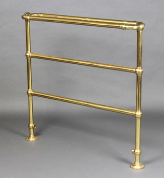 An Ideal Standard oval polished brass heated towel rail 93cm x 96cm x 17cm 