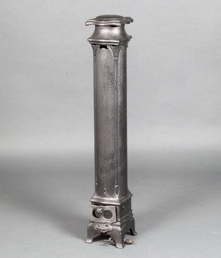 A Richmond's of Warrington 19th Century cast iron pillar stove 90cm h x 15cm w x 15cm d 