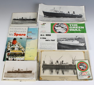 Of Merchant Navy interest, a collection of coloured and black and white postcards of Swedish Lloyd Line vessels, Svea Line vessels  and postcards and photographs of Wilson Line ships, other ephemera etc 