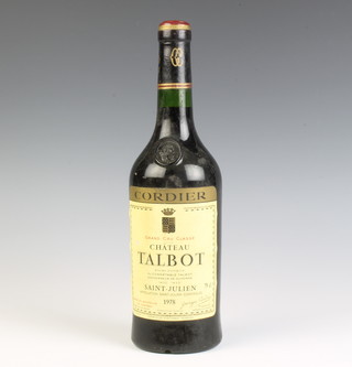 A bottle of 1978 Cordier Grand Cru Classe Chateau Talbot Saint Julien 
