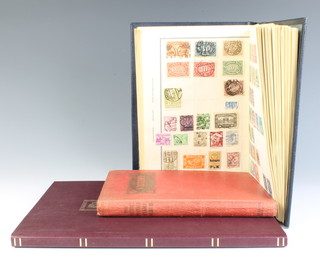 A Victory album of various world stamps, a Pacific stamp album of world stamps including Austria, Belgium, Cape of Good Hope, Ceylon, China, Czech, France, German, Holland, Hungary, Italy, Switzerland and USA, a stock book of Elizabeth II mint GB stamps 