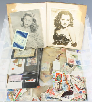 Nine sets of Elizabeth II GB presentation stamps and a collection of GB and World loose stamps, some on paper