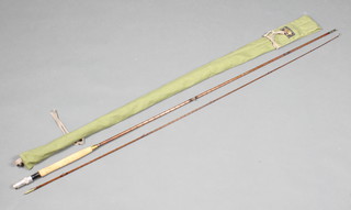 A Hardy Bros. "The Perfection" 2 piece 9' split cane trout fishing rod in correct bag  